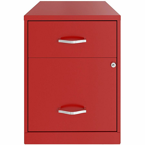 NuSparc File Cabinet 14.2" Width x 18" Depth x 19" Height - 2 x Drawer(s) for File, Box - Letter - Vertical - Locking Drawer, Glide Suspension - Red - Baked Enamel - Steel - Recycled (VF218GARD)