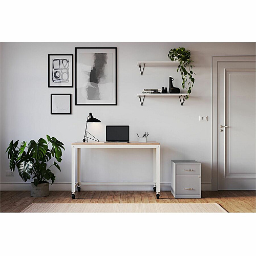 NuSparc File Cabinet 14.2" Width x 18" Depth x 19" Height - 2 x Drawer(s) for File, Box - Letter - Vertical - Locking Drawer, Glide Suspension - Silver - Baked Enamel - Steel - Recycled (VF218GASR)