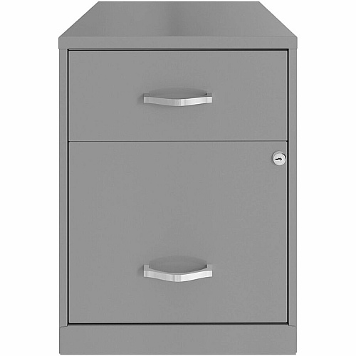 NuSparc File Cabinet 14.2" Width x 18" Depth x 19" Height - 2 x Drawer(s) for File, Box - Letter - Vertical - Locking Drawer, Glide Suspension - Silver - Baked Enamel - Steel - Recycled (VF218GASR)