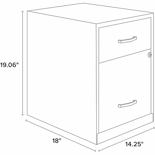 NuSparc File Cabinet 14.2" Width x 18" Depth x 19" Height - 2 x Drawer(s) for File, Box - Letter - Vertical - Locking Drawer, Glide Suspension - Silver - Baked Enamel - Steel - Recycled (VF218GASR)