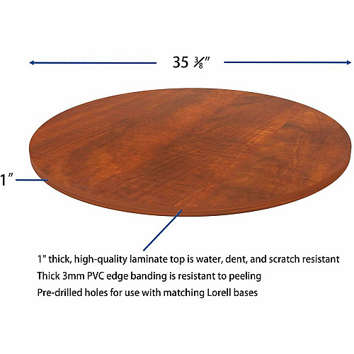 Lorell Hospitality/Conference Tabletop x 1" Thickness x 36" Diameter - Band Edge - Cherry Table Top - For Reception Area, Conference Table, Breakroom, Lobby, Meeting, Office (LLR87323)