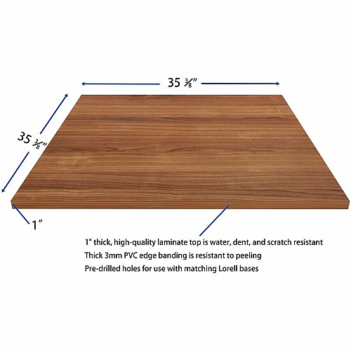 Lorell Hospitality/Conference Tabletop 36" Width x 1" Thickness x 36" Length - Band Edge - Walnut Table Top - For Reception Area, Conference Table, Breakroom, Lobby, Meeting, Office (LLR69961)