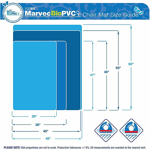 Ecotex Marvec BioPVC Chairmat Hard Floor - 48" Length x 36" Width - Polyvinyl Chloride (PVC) - Clear - 1 Each (NCCMFLFS0002)
