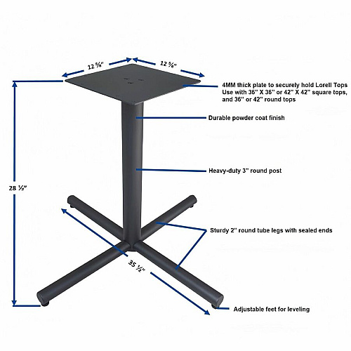 Lorell Hospitality/Conference X-Base 30 Height x 45" Width - Sturdy - For Reception Area, Breakroom, Lobby, Meeting, Office, Conference Table (LLR61641)