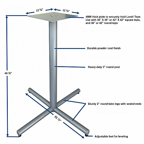 Lorell Hospitality/Conference X-Base 40.8" Height x 45" Width - Sturdy - For Reception Area, Breakroom, Lobby, Meeting, Office, Conference Table (LLR61642)
