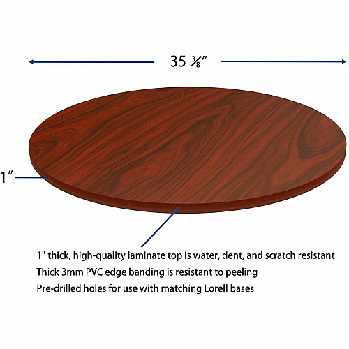 Lorell Hospitality/Conference Tabletop x 1" Thickness x 36" Diameter - Band Edge - Mahogany Table Top - Sturdy - For Reception Area, Conference Table, Breakroom, Lobby, Meeting, Office (LLR87242)
