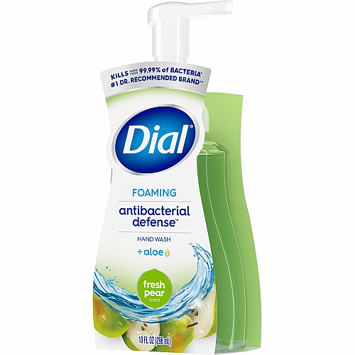 Dial Foaming Hand Wash Fresh Pear Scent - 10 fl oz - Pump Bottle Dispenser - Kill Germs - Hand, Skin - Green - 1 Each (34721)