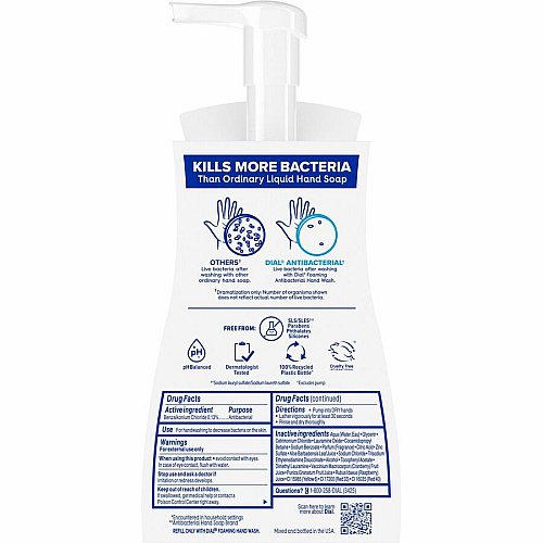 Dial Power Berries Foam Soap Power Berries Scent - 10 fl oz - Pump Bottle Dispenser - Bacteria Remover - Hand, Skin - Antibacterial - Red - Pleasant Scent - 1 Each (34727)