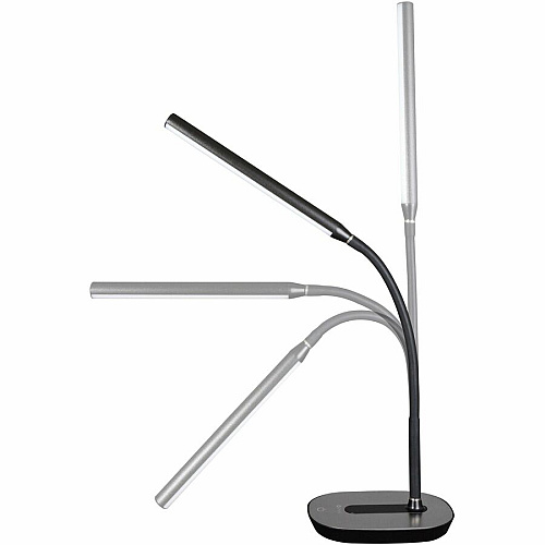 OttLite Strive LED Desk Lamp LED Bulb - Flexible Neck, ClearSun LED, Touch-activated, Adjustable Brightness, USB Charging, Adjustable Height - Desk Mountable - Black - for Tablet, Smartphone, Smart Watch, Headphone - 1 Each (CSN30G5W)