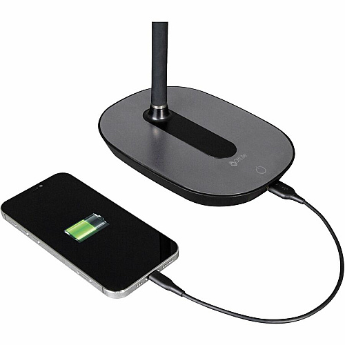 OttLite Strive LED Desk Lamp LED Bulb - Flexible Neck, ClearSun LED, Touch-activated, Adjustable Brightness, USB Charging, Adjustable Height - Desk Mountable - Black - for Tablet, Smartphone, Smart Watch, Headphone - 1 Each (CSN30G5W)