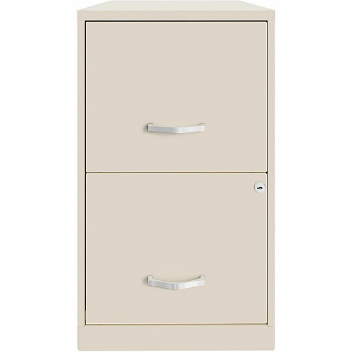 NuSparc Mobile File Cabinet 14.2" Width x 18" Depth x 26.5" Height for File - Letter - Locking Drawer, Glide Suspension, Drawer Extension, Cam Lock - Stone - Steel, Painted Steel - Recycled (VF218AASN)