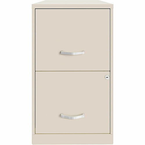 NuSparc Mobile File Cabinet 14.2" Width x 18" Depth x 26.5" Height for File - Letter - Locking Drawer, Glide Suspension, Drawer Extension, Cam Lock - Stone - Steel, Painted Steel - Recycled (VF218AASN)