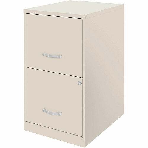 NuSparc Mobile File Cabinet 14.2" Width x 18" Depth x 26.5" Height for File - Letter - Locking Drawer, Glide Suspension, Drawer Extension, Cam Lock - Stone - Steel, Painted Steel - Recycled (VF218AASN)
