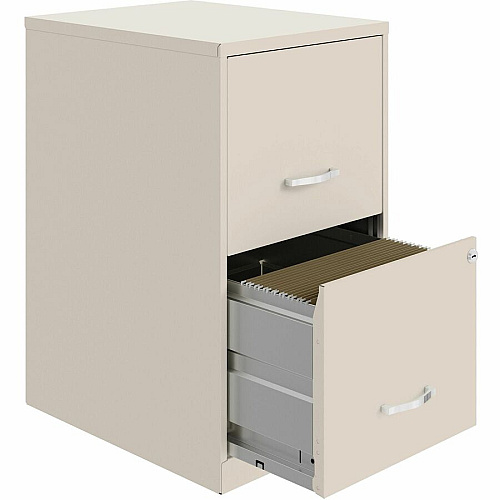 NuSparc Mobile File Cabinet 14.2" Width x 18" Depth x 26.5" Height for File - Letter - Locking Drawer, Glide Suspension, Drawer Extension, Cam Lock - Stone - Steel, Painted Steel - Recycled (VF218AASN)