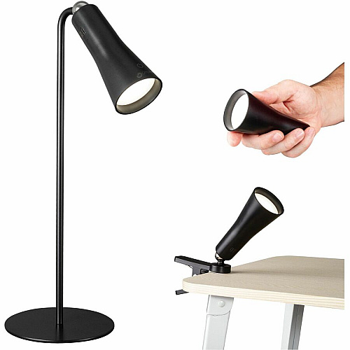 OttLite Switch 3-in-1 Rechargeable Task Lamp LED Bulb - Rechargeable Battery, ClearSun LED, USB Charging, Touch-activated - Black - for Notebook - 1 Each (CSR07G5WSHPR)