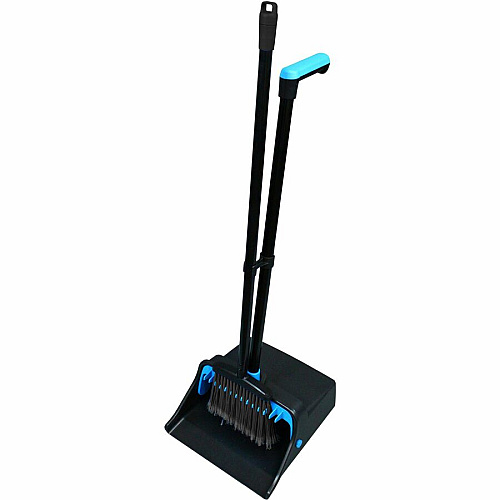 Genuine Joe Lobby Dust Pan Combo Kit Blue, Black - 1 Each (GJO02409)