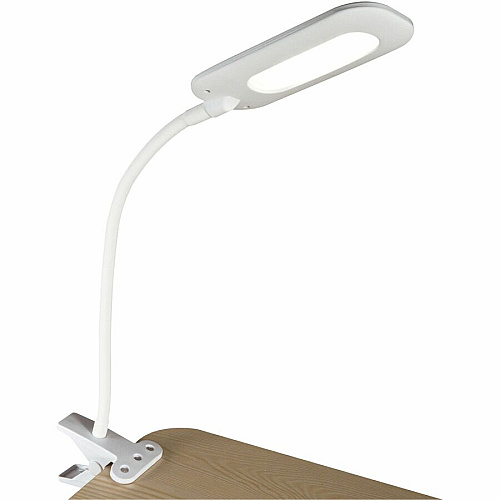 OttLite Flexible Soft Touch LED Clip Lamp LED Bulb - Built-in Clip, Adjustable Neck, Flexible, Flexible Neck, ClearSun LED, Glare-free Light, Adjustable Brightness, Touch-activated, Adjustable Height - Desk Mountable - White - for Table, Bo (CSR7500CSHPR)