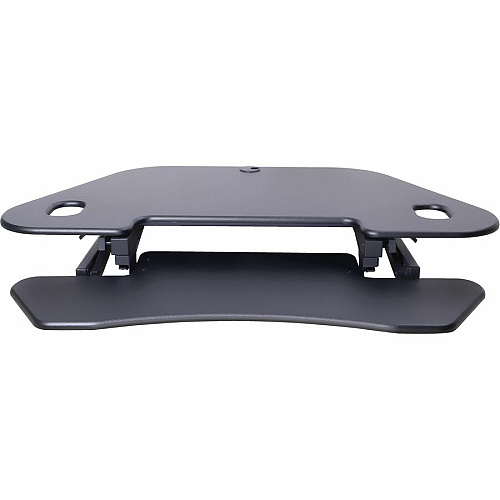 Rocelco CADR-46 Corner Sit-to-Stand Desk Riser 40 lb Load Capacity - 23.20" Height x 45.50" Width - Desk - Black - For Monitor, Notebook, Keyboard - Extendable, Ergonomic, Keyboard Tray, Handle, Grommet, Cable Management, Built-in USB Port, El (RCADRB46A)