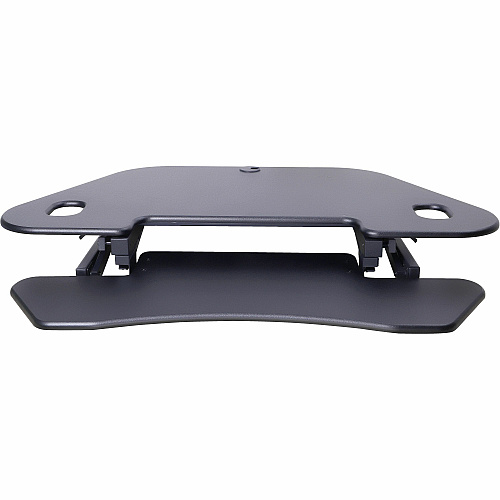 Rocelco CADR-46 Corner Sit-to-Stand Desk Riser 40 lb Load Capacity - 23.20" Height x 45.50" Width - Desk - Black - For Monitor, Notebook, Keyboard - Extendable, Ergonomic, Keyboard Tray, Handle, Grommet, Cable Management, Built-in USB Port, El (RCADRB46A)