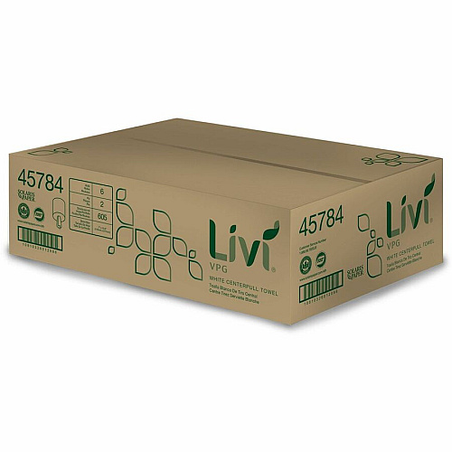 Solaris Paper Livi Center-Pull Towels 2 Ply - 7" Width x 10.90" Length - 605 Sheets/Roll - 2 63/64" Core - White - Paper, Fiber - 6 Rolls Per Case - 1 / Carton (45784)