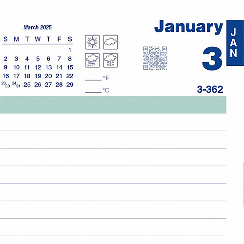 Rediform Plan and Link Daily Appointment Planner Daily - 12 Month - January 2025 to December 2025 - 7:00 AM to 7:30 PM - Half-hourly - 1 Day Single Page Layout - 5" x 8" Sheet Size - Twin Wire - Black - Reference Month, Holiday Listing, Moon Ph (C1504W81)