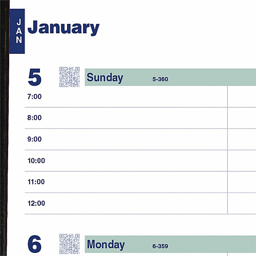Rediform Plan and Link Weekly Appointment Planner Weekly - 12 Month - January 2025 to December 2025 - 7:00 AM to 8:45 PM - 1 Week Double Page Layout - 7 1/4" x 9 1/4" Sheet Size - Twin Wire - Black - Moon Phases, Reference Month, Durable, Flexi (C527581T)