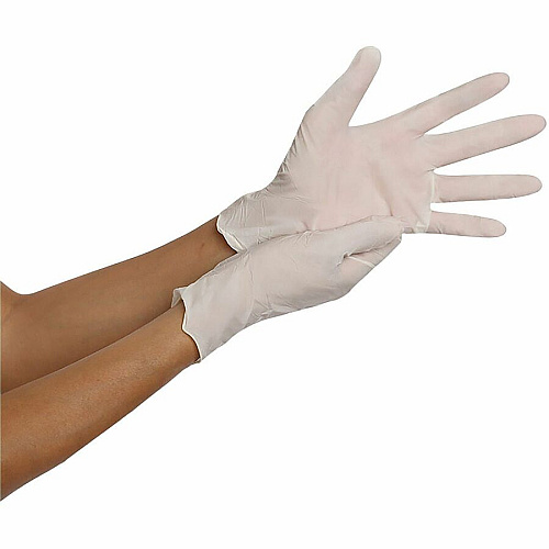Remcoda Powder-Free Latex Gloves 4 mil Thickness - Large Size - Latex - Off White - Powder-free, Comfortable, Excellent Grip - For Healthcare, General Purpose - 100 / Box (LAT101L)