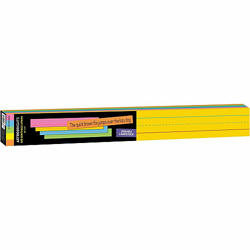 Astrobrights Ruled Handwriting Strips Skill Learning: Classroom, Handwriting, Mathematics, Sight Words, Vocabulary, Spelling, Number - 100 / Pack (91992)