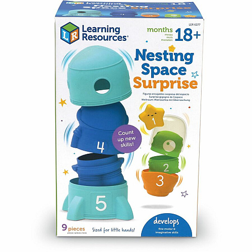 Learning Resources Nesting Space Surprise Theme/Subject: Fun - Skill Learning: Number Recognition, Alien, Stars, Fine Motor, Counting, Imagination, Exploration, Space - 9 Pieces - 18 Months & Up - 1 Each (LER6377)
