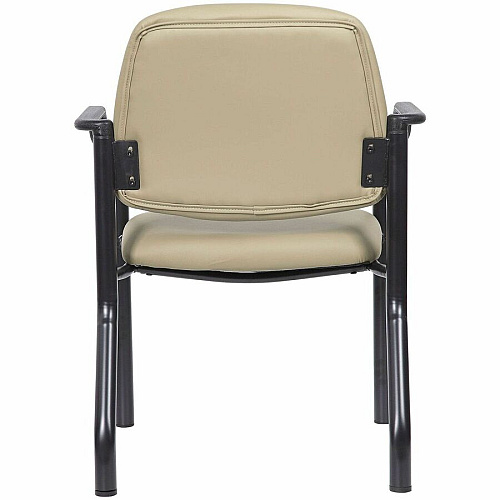 Boss Mid-back Guest Chair Mid Back - Four-legged Base - Black, Beige - Vinyl - 1 Each (9591AMBG)