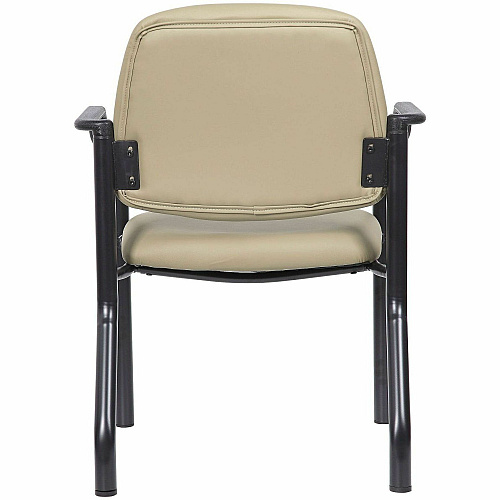 Boss Mid-back Guest Chair Mid Back - Four-legged Base - Black, Beige - Vinyl - 1 Each (9591AMBG)