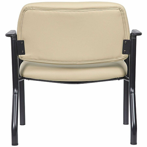 Boss Mid-back Guest Chair Mid Back - Four-legged Base - Black, Beige - Vinyl - Armrest - 1 Each (9591AMBG500)