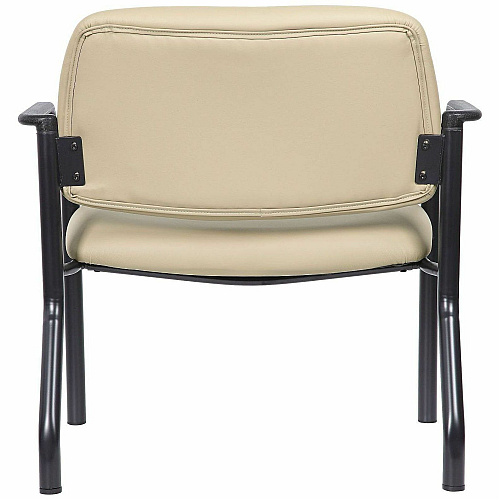 Boss Mid-back Guest Chair Mid Back - Four-legged Base - Black, Beige - Vinyl - Armrest - 1 Each (9591AMBG500)