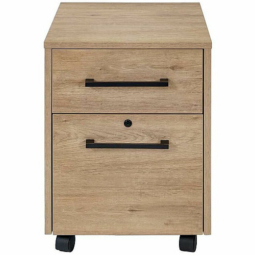 Martin Mason Monarca Laminate Unit 24" Height x 18" Width - Total Drawer(s): 2 - Material: Thermofused Laminate (TFL) - Finish: Monarca Natural, Wood - Heavy Duty, Durable, Long Lasting, Lockable Drawer, Security Lock, Storage Drawer, Ball Bear (IMMN202M)
