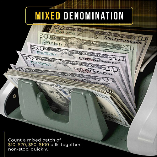 Cassida Kolibri Mixed Bill Counter Counts @ 1200 bills/min - White (KBR500)