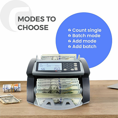 Cassida 5520 UV/MG Currency Counter 250 Bill Capacity - Counts @ 1300 bills/min - Gray (5520UVMG)