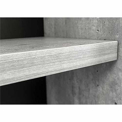 Martin Mason Concrete Laminate Unit 78" Height x 36" Width x 12" Depth - 4 Shelve(s) - 3 Adjustable Shelf(ves) - Material: Thermofused Laminate (TFL) - Finish: Concrete, Wood - Durable, Long Lasting, Adjustable Shelf, Storage Space, Laminated  (IMMN3678C)