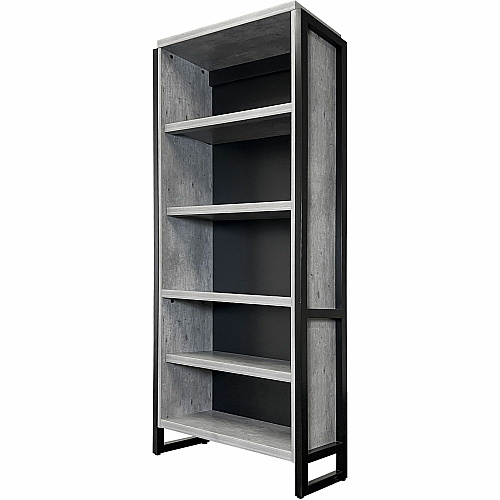 Martin Mason Concrete Laminate Unit 78" Height x 36" Width x 12" Depth - 4 Shelve(s) - 3 Adjustable Shelf(ves) - Material: Thermofused Laminate (TFL) - Finish: Concrete, Wood - Durable, Long Lasting, Adjustable Shelf, Storage Space, Laminated  (IMMN3678C)