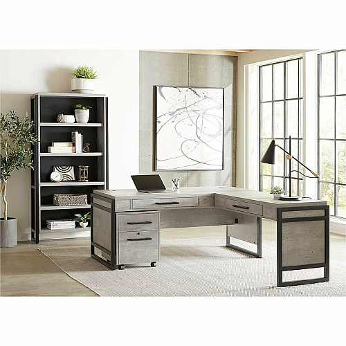 Martin Mason Concrete Laminate Unit 78" Height x 36" Width x 12" Depth - 4 Shelve(s) - 3 Adjustable Shelf(ves) - Material: Thermofused Laminate (TFL) - Finish: Concrete, Wood - Durable, Long Lasting, Adjustable Shelf, Storage Space, Laminated  (IMMN3678C)
