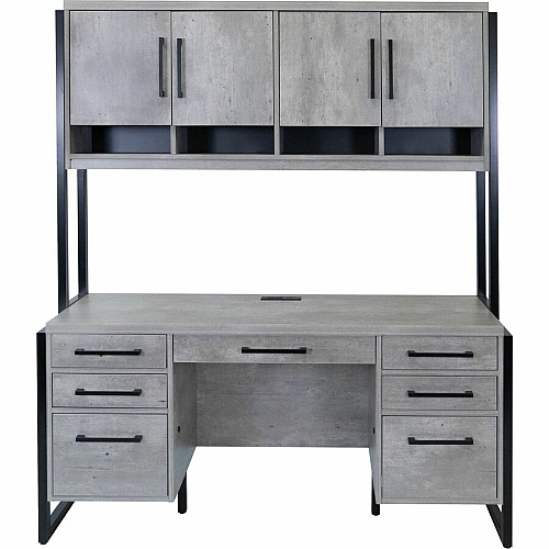 Martin Mason Concrete Laminate Unit 31" Height x 66" Width x 28" Depth - 4 Door(s) - 2 Shelve(s) - 1 Adjustable Shelf(ves) - Finish: Concrete, Stone, Laminate - Storage Space, Adjustable Shelf - For Storage, Office Supplies, Decoration - 1 Each (IMN682C)