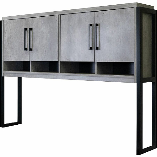 Martin Mason Concrete Laminate Unit 31" Height x 66" Width x 28" Depth - 4 Door(s) - 2 Shelve(s) - 1 Adjustable Shelf(ves) - Finish: Concrete, Stone, Laminate - Storage Space, Adjustable Shelf - For Storage, Office Supplies, Decoration - 1 Each (IMN682C)