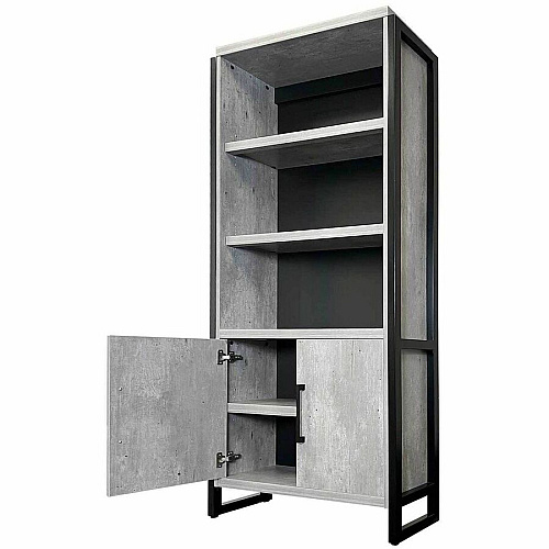Martin Mason Concrete Laminate Unit 78" Height x 36" Width x 12" Depth - 2 Door(s) - 4 Shelve(s) - 3 Adjustable Shelf(ves) - Material: Thermofused Laminate (TFL) - Finish: Concrete, Stone - Durable, Long Lasting, Adjustable Shelf - For Office (IMMN3678DC)