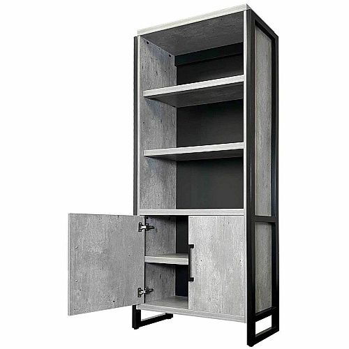Martin Mason Concrete Laminate Unit 78" Height x 36" Width x 12" Depth - 2 Door(s) - 4 Shelve(s) - 3 Adjustable Shelf(ves) - Material: Thermofused Laminate (TFL) - Finish: Concrete, Stone - Durable, Long Lasting, Adjustable Shelf - For Office (IMMN3678DC)