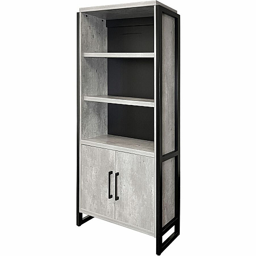 Martin Mason Concrete Laminate Unit 78" Height x 36" Width x 12" Depth - 2 Door(s) - 4 Shelve(s) - 3 Adjustable Shelf(ves) - Material: Thermofused Laminate (TFL) - Finish: Concrete, Stone - Durable, Long Lasting, Adjustable Shelf - For Office (IMMN3678DC)