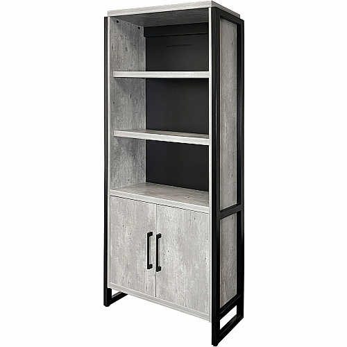 Martin Mason Concrete Laminate Unit 78" Height x 36" Width x 12" Depth - 2 Door(s) - 4 Shelve(s) - 3 Adjustable Shelf(ves) - Material: Thermofused Laminate (TFL) - Finish: Concrete, Stone - Durable, Long Lasting, Adjustable Shelf - For Office (IMMN3678DC)