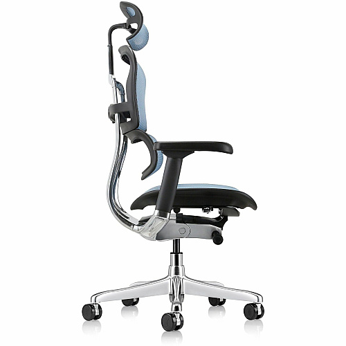 Eurotech ErgoHuman Gen2 Executive All-Mesh Chair Black Seat Color - Mesh Seat Material - Black Back Color - Mesh Back Material - Black Frame Color - Fiber Polymer Composite (FPC) Frame Material - 5-star Base - Blue - Mesh - Armrest - 1 Each (ME7ERGG2BL)
