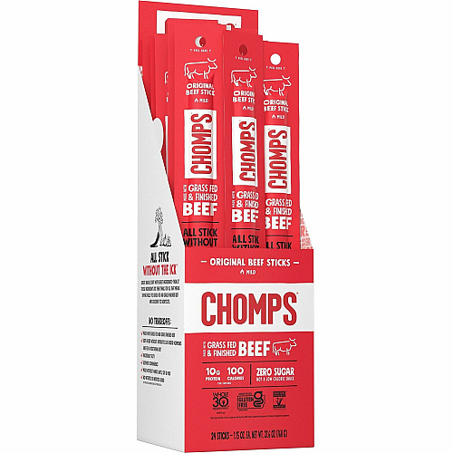 CHOMPS Chomplings Snack Sticks Gluten-free - Original Beef Jerky - 1.15 oz - 24 / Pack (CO24)