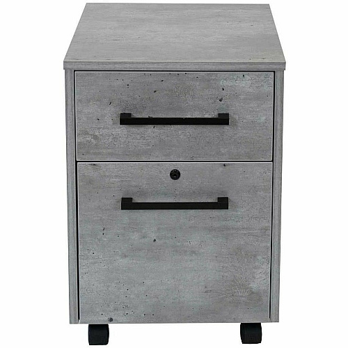 Martin Mason Concrete Laminate Unit 24" Height x 18" Width - Total Drawer(s): 2 - Material: Thermofused Laminate (TFL) - Finish: Concrete, Stone - Heavy Duty, Durable, Long Lasting, Lockable Drawer, Security Lock, Storage Drawer, Ball Bearing S (IMMN202C)