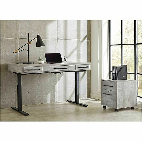 Martin Mason Concrete Laminate Unit 24" Height x 18" Width - Total Drawer(s): 2 - Material: Thermofused Laminate (TFL) - Finish: Concrete, Stone - Heavy Duty, Durable, Long Lasting, Lockable Drawer, Security Lock, Storage Drawer, Ball Bearing S (IMMN202C)