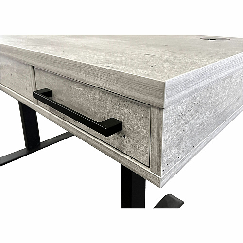 Martin Mason Concrete Laminate Unit x 60" Width x 24" Depth - Total Drawer(s): 3 - Finish: Concrete, Stone - AC Power Outlet - For Office Supplies - 1 Each (IMMN384TC)